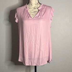 Elegant Pink Ruffle Sleeve Women's Top